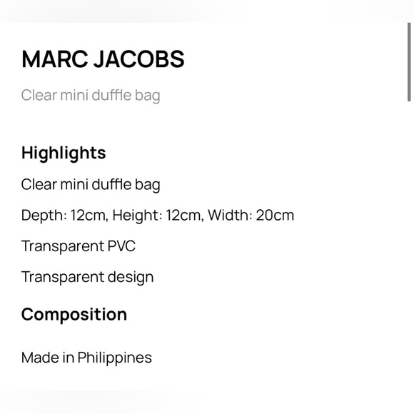 Marc Jacobs Mini Clear Duffle Bag - Picture 3 of 3